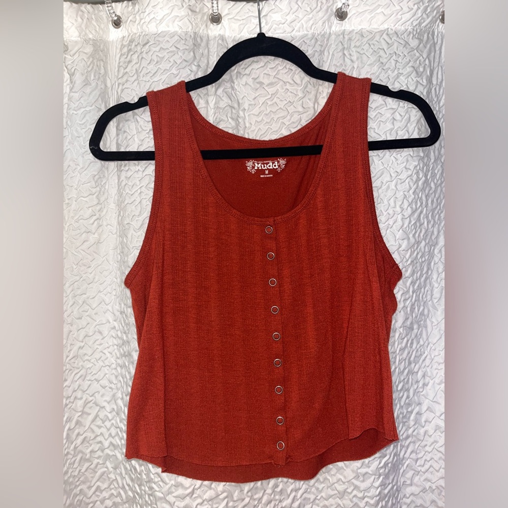 Mudd Blood Orange button down tank